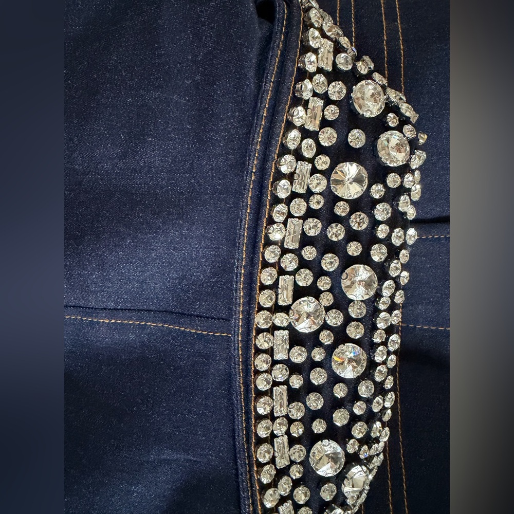 Veronica Beard Barrington Denim Cropped Jacket
Blue Embellished-Collar - size 6 - Picture 10 of 12